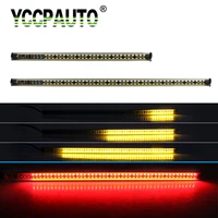yccpauto dual color led strip lights waterproof flowing bulb car turn signal brake light bar redamber 2232cm 12v