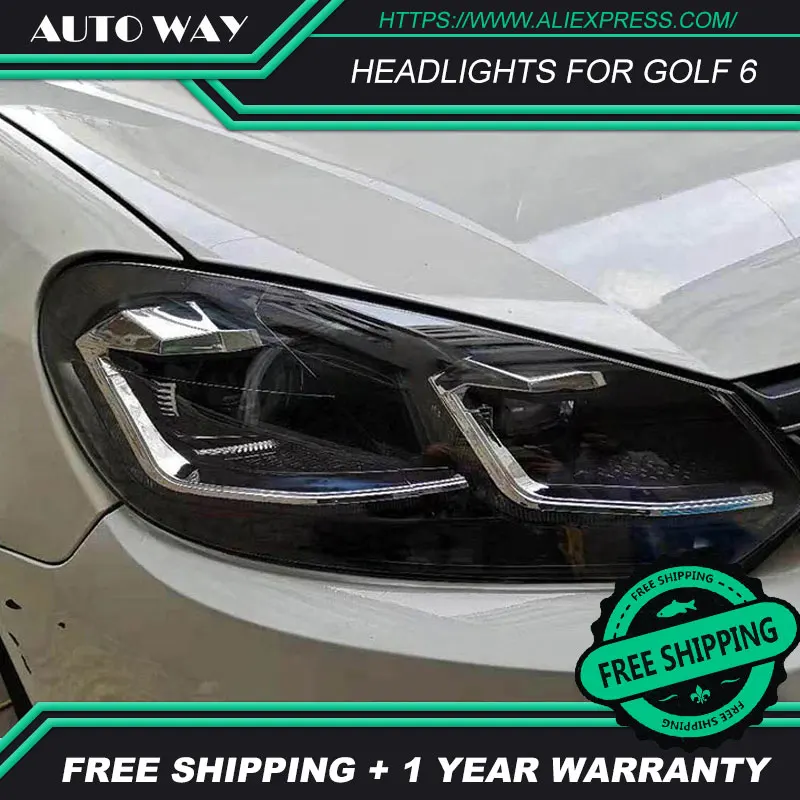 Стайлинг автомобиля для VW Golf 6 MK6 2009-2013 светодиодный головной фонарь биксеноновый