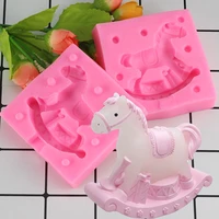 mujiang baby birthday carousel silicone mold candle soap molds fondant cake decorating tools chocolate candy gumpaste moulds
