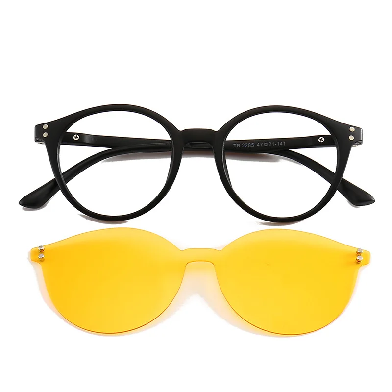 Бренд TR90 гибкие ретро очки женские клипсы поляризованные линзы магнит мужские