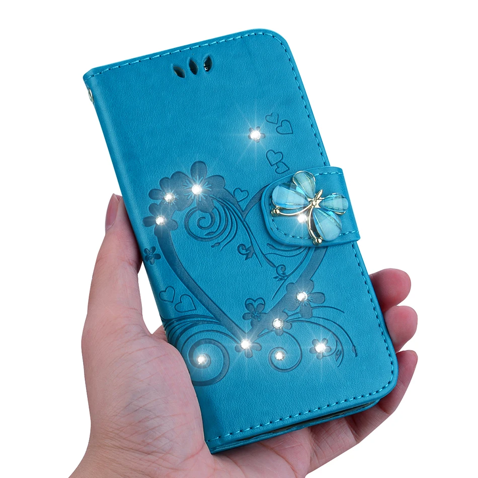 Чехол для телефона с драгоценными камнями Samsung Galaxy J6 2018 дюйма флип чехол из
