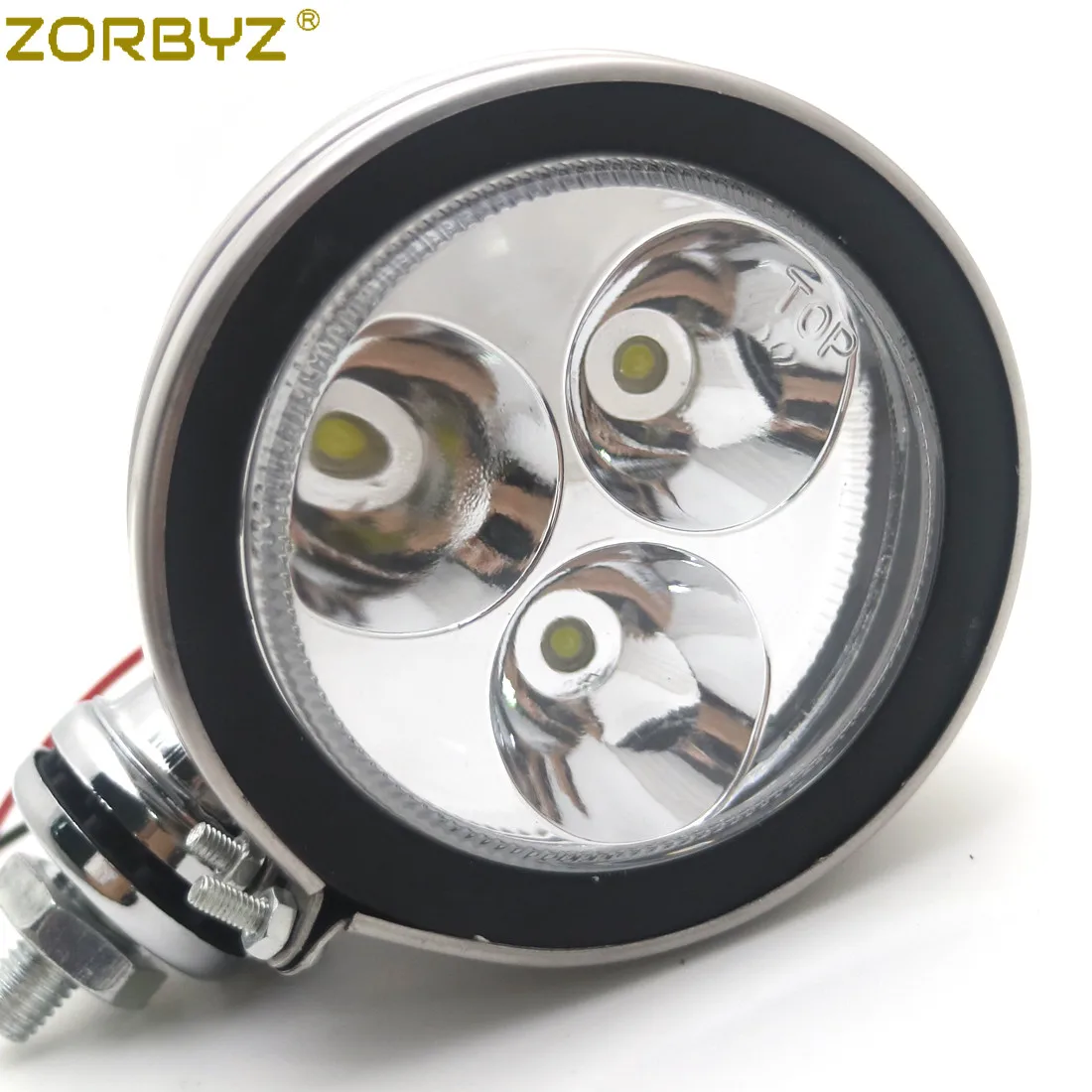 ZORBYZ мотоциклетная хромированная металлическая Ретро светодиодная фара дальнего