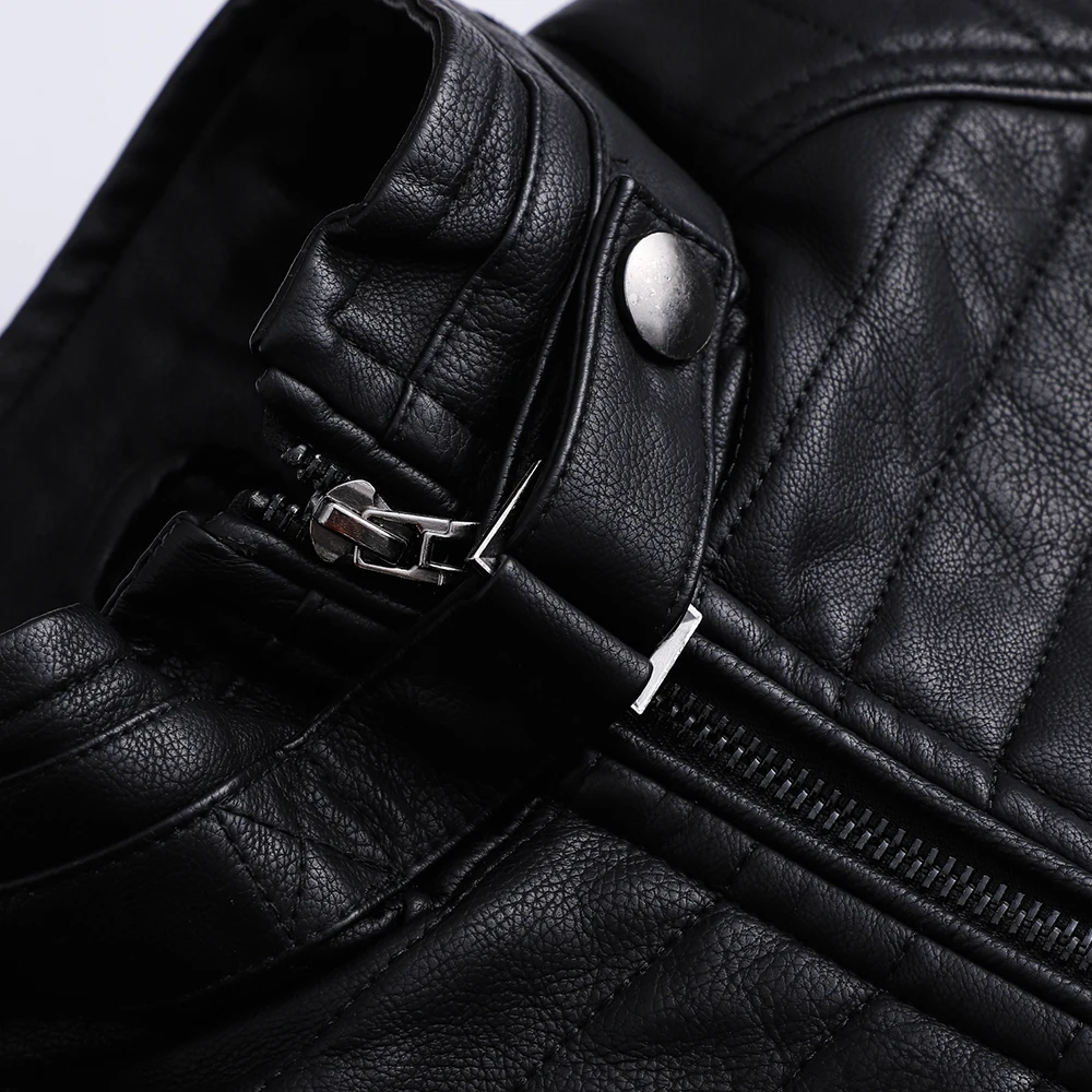 Куртки из искусственной кожи мужские новинка зимы 2018 теплые пальто с воротником