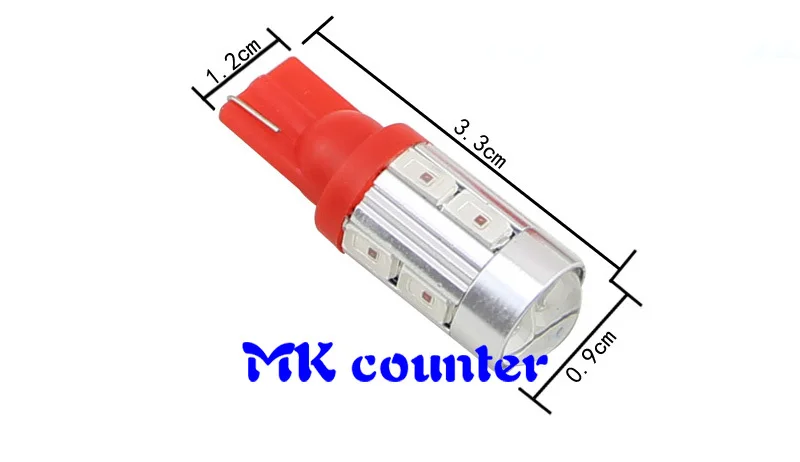 50X 12v Светодиодный светильник для автомобилей t10 10smd лампы 5630 5730 с объективом 10 smd