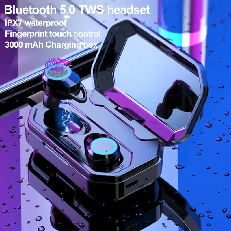 AERBOS, беспроводные наушники, Bluetooth 5,0, водонепроницаемые наушники с 3000 мАч, Дополнительный внешний аккумулятор, Hi-Fi, стерео гарнитура, Fone De Ouvido