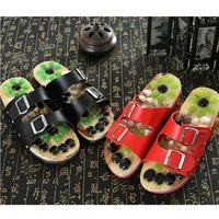 imitation color jade acupressure pedicure foot massage slippers men and women agate home couple sandals and slippers summer