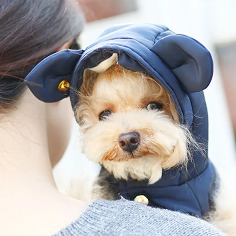 Милая куртка на подкладке из хлопка с заячьими ушками для маленьких питомцев