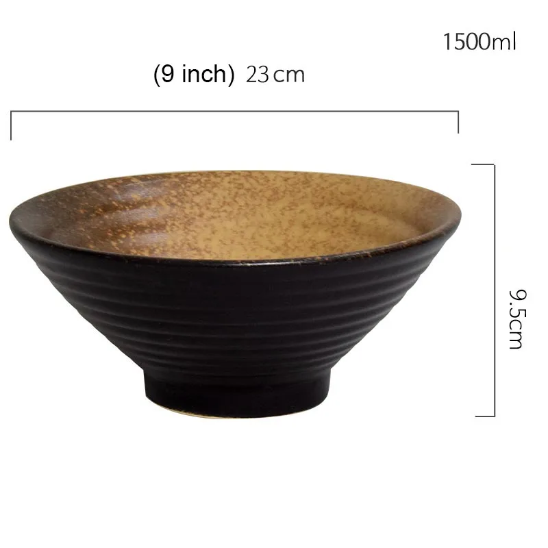 Q(9inch) 4,5/5,5/6,5/8/9 дюймов японский Керамика Bowl Ramen большая чаша говядина Лапша супа чашки, миски под рис салат контейнер Винтаж Кухня посуда - Цвет: Q(9inch)