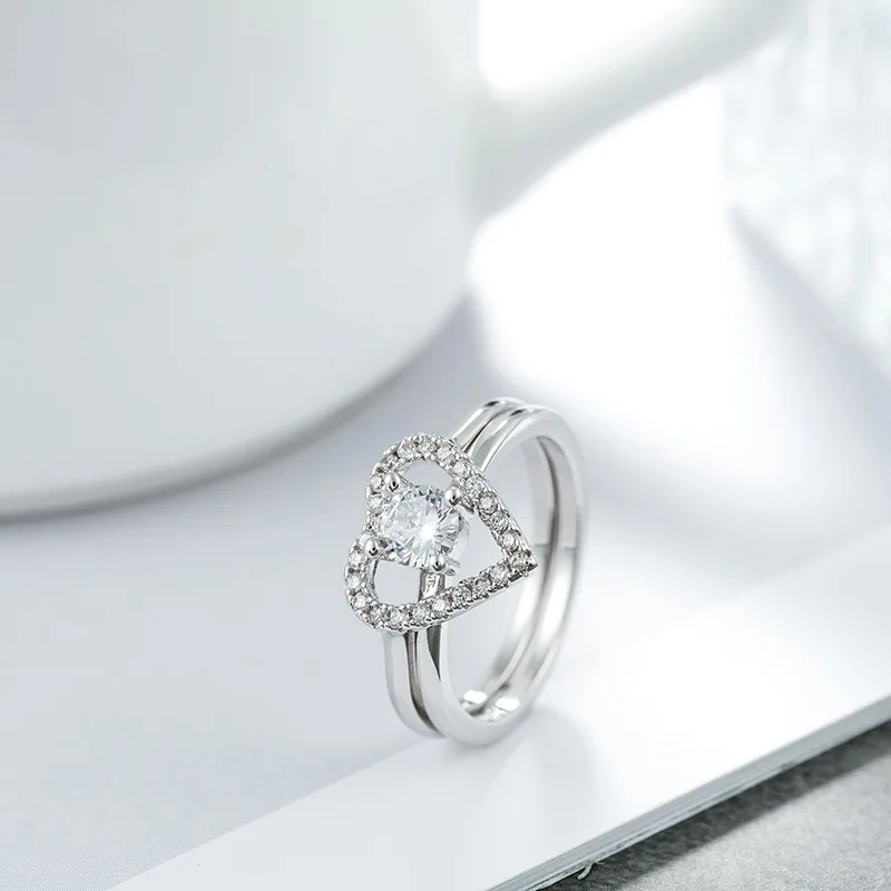 Новое поступление 2020 тибетское серебряное сердце свадебные наборы кольцо