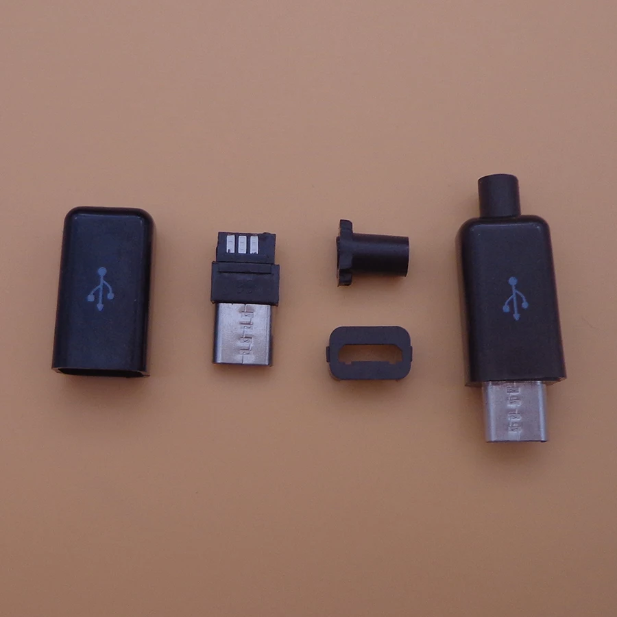 4 шт. Micro USB контактный Штекерный разъем черный/белый для сварки данных OTG линейный