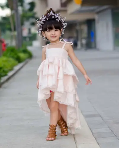 2019 Toddler Pink Beach Dress Kid Baby Girl Summer Sundress Lace Ruffle Princess Party Pageant Children Holiday Dresses | Детская одежда