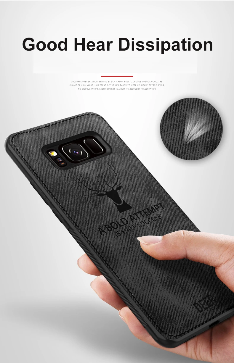 For Samsung Galaxy S8 S9 plus note 8 9 J330 J730 J530 J3 J5 J7 pro J4 J6 A6 Plus 2018 Soft Frame Back Cover Classic Fabric Case |