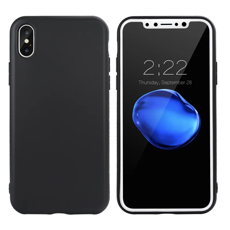 Черный матовый резиновый чехол для телефона JAMULAR для iPhone X XS MAX XR 5S SE противоударный силиконовый чехол для iPhone 7 8 Plus 6 6s чехол s - Цвет: Black 2