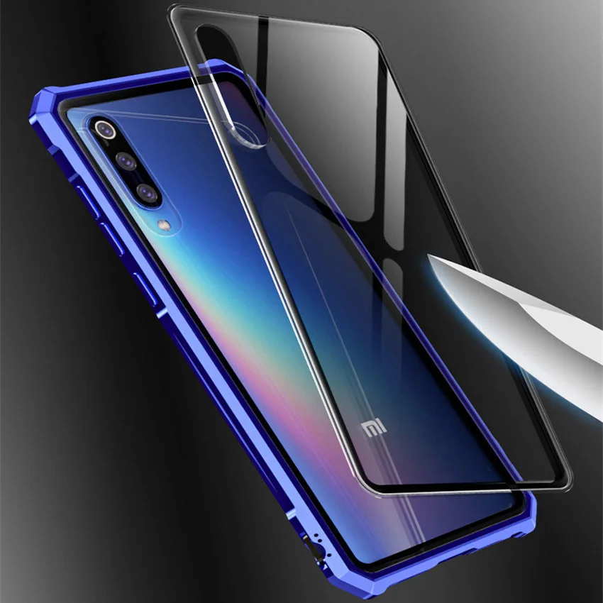 Роскошный бронированный чехол для Xiaomi Mi 9 металлический бампер стеклянный mi9