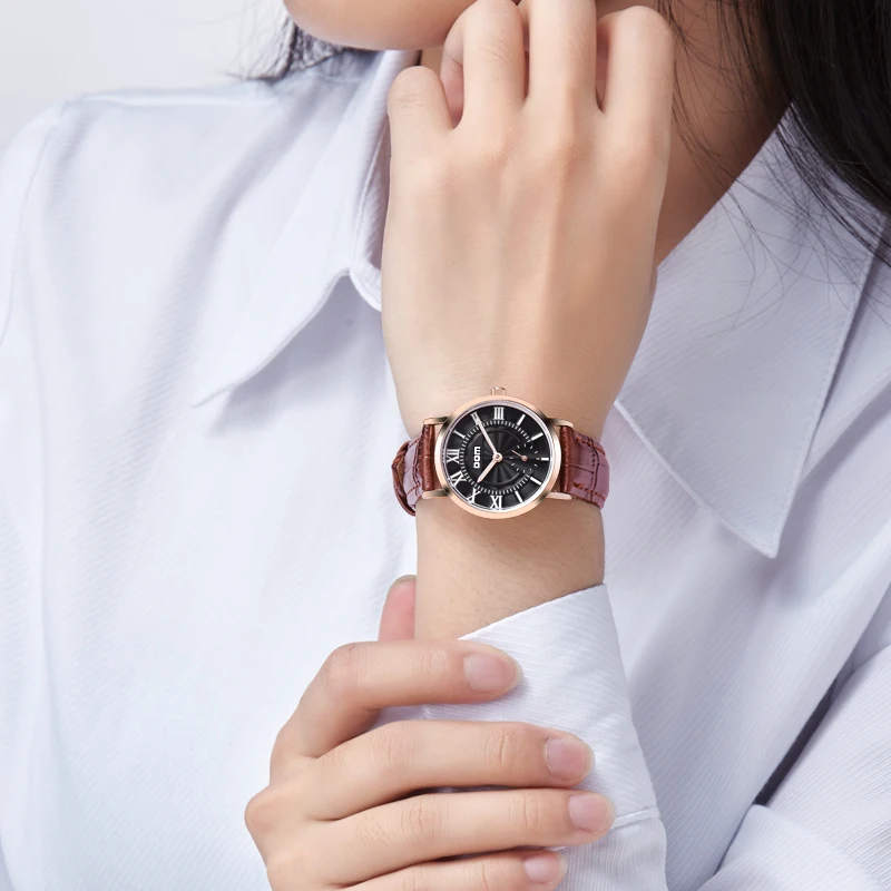 DOM женские часы брендовые водонепроницаемые кварцевые кожаные модные reloj Женские