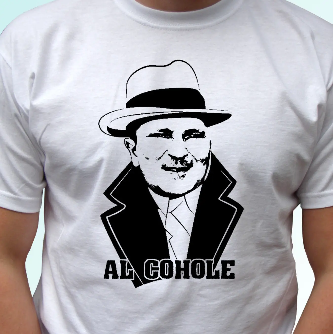 Al Cohole biala smiszna koszulka Polka футболка с надписью на алкогольную тематику smiszne koszulki