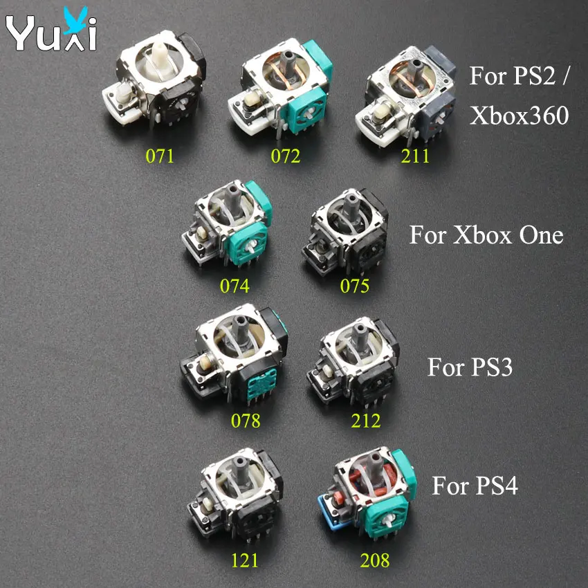 Сменный 3D Аналоговый джойстик Грипсы YuXi 2cps для контроллера PS2 PS3 PS4 Dualshock 2 3 4 Xbox 360 One