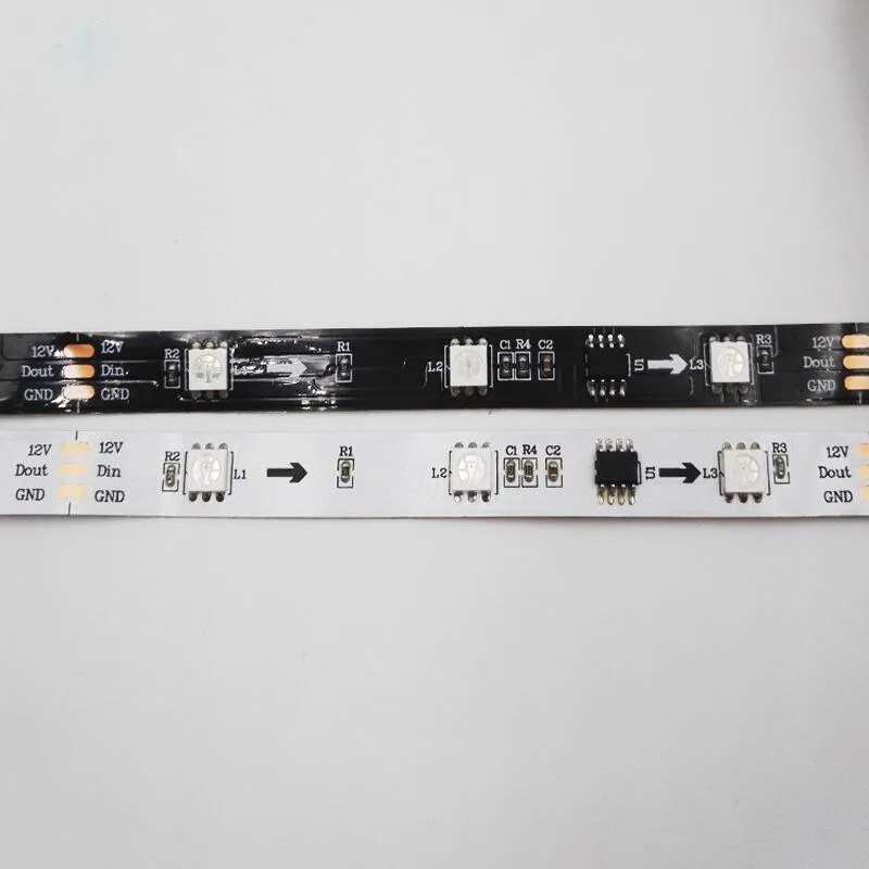 Черный pcb ws2811 30led/m SMD5050 цифровая светодиодная лента | Лампы и освещение