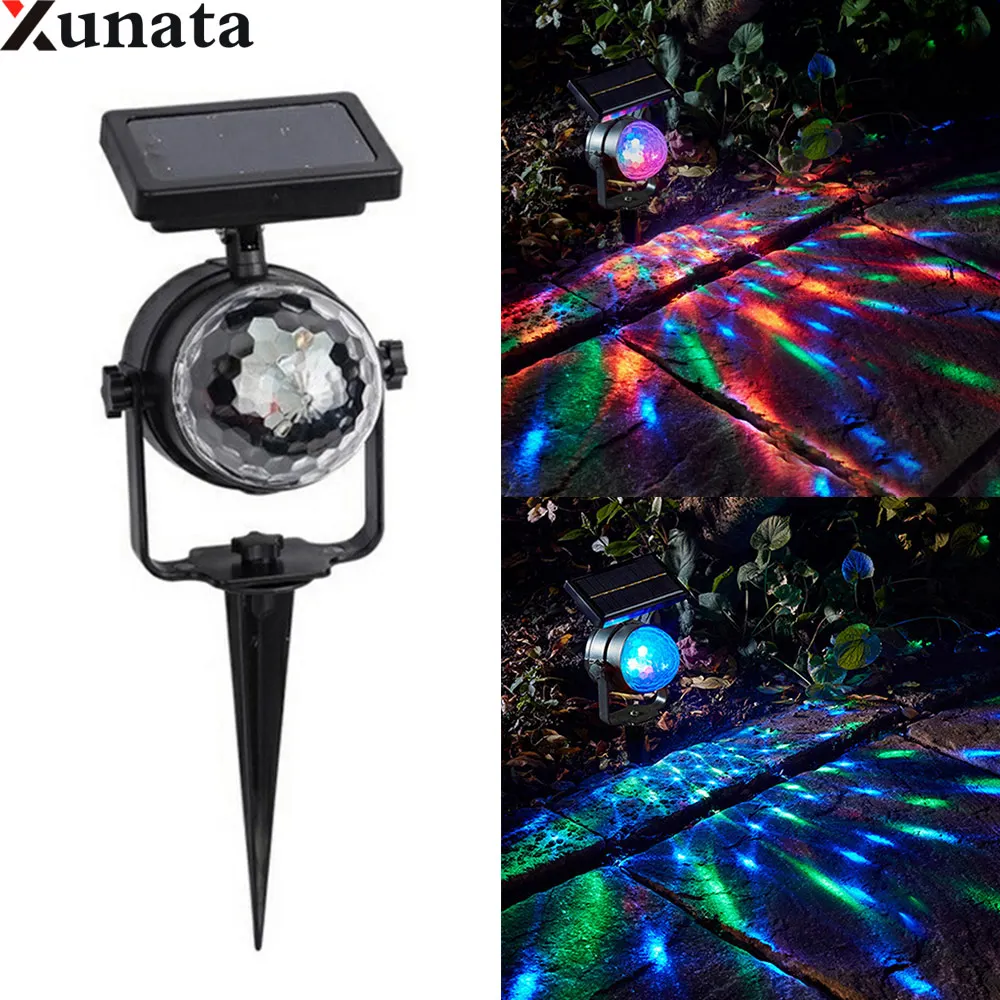 

6V Solar Rotary Color Projector Solar Lawn Garden Light Waterproof Outdoor Led Spotlight Home Exterior Garden Decor Led Jardin