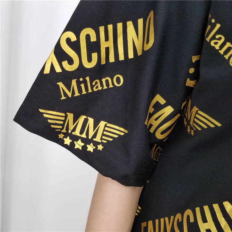 Summer fashion Ms. Leisure bronzing letters short sleeve T-shirt loose waist o-neck women t shirt top tees | Женская одежда
