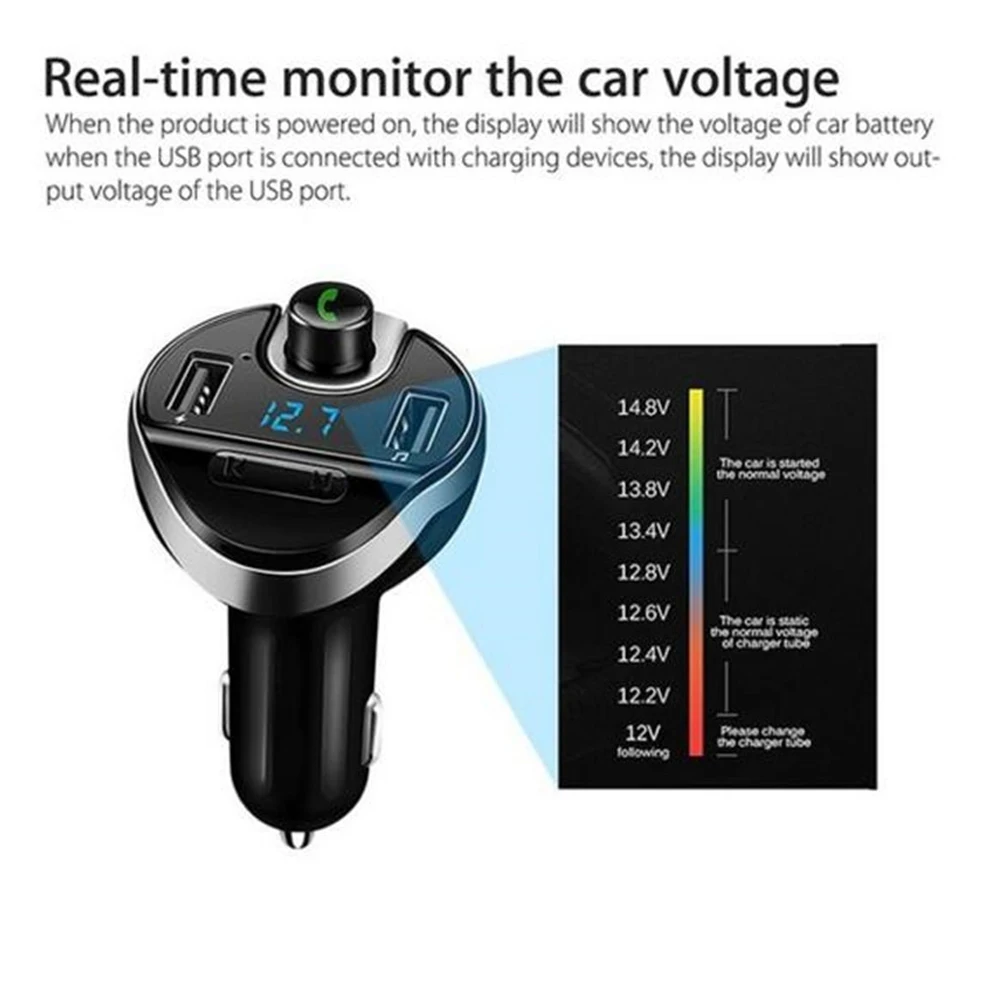 Двойной USB зарядное устройство Bluetooth беспроводной Автомобильный mp3 плеер Hands Free Комплект FM модулятор TF карта музыкальный аудио приемник передатчик