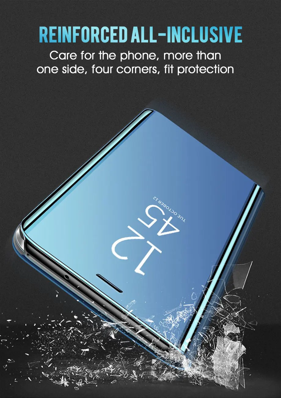 Умные зеркальные прозрачные чехлы для samsung Galaxy A10, кожаный флип-покрытие, защитная задняя крышка для телефона, samsung A10 Galaxy ya10 Armor