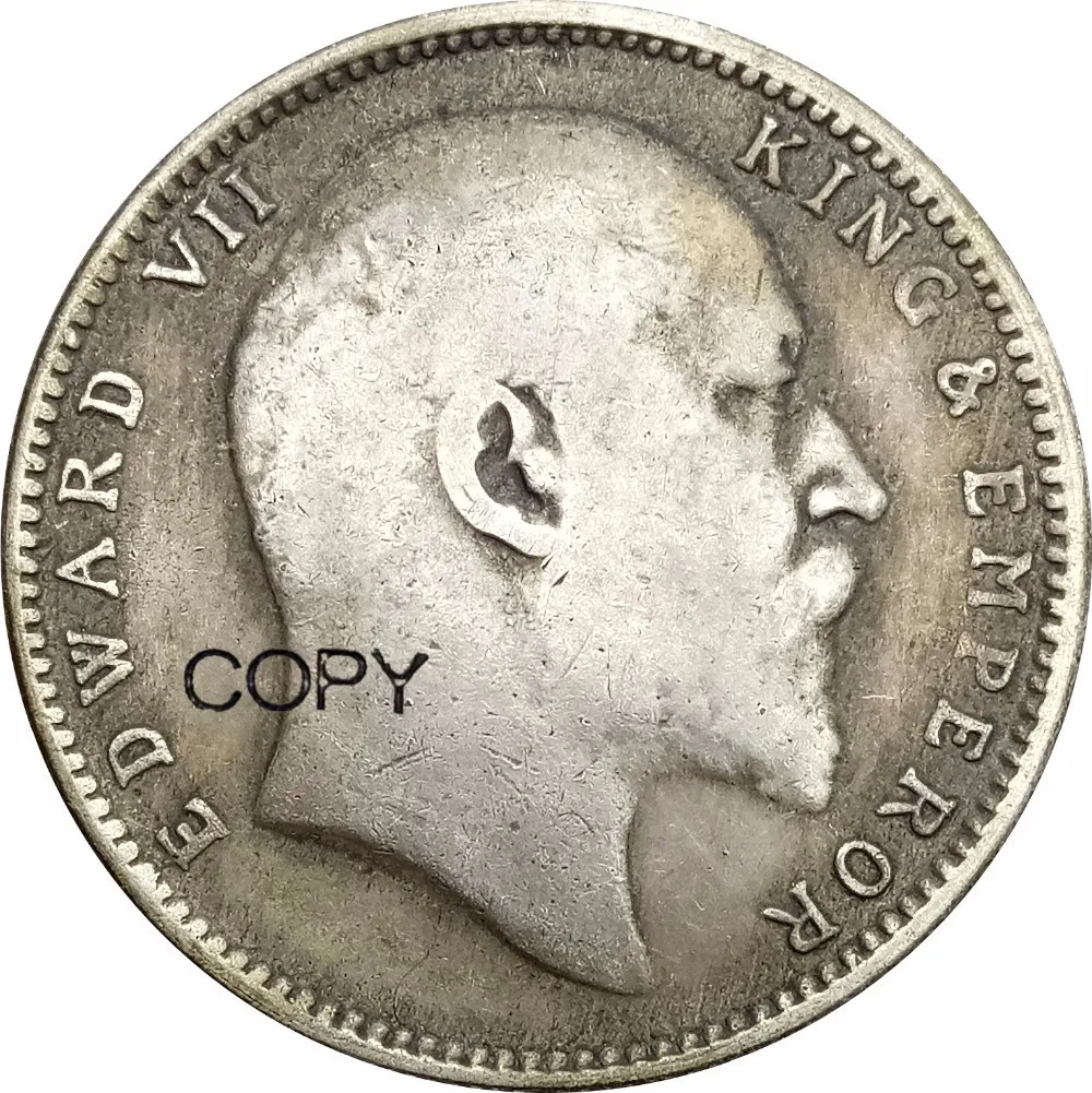 Серебряные копии монет индийская английская Эдварда VII One Rupee 1905|coin coins|coin copycoins india