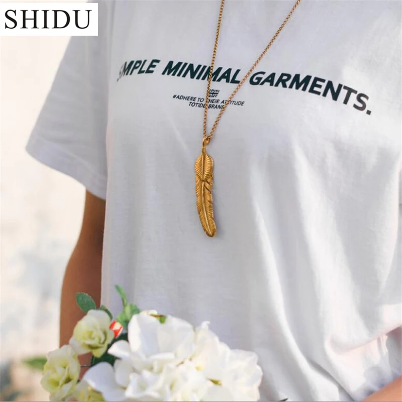 Женское и женское ожерелье из нержавеющей стали в готическом стиле с перьями