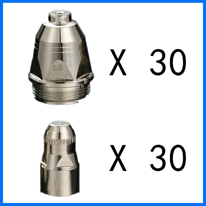 

P80 Pacnasonic Air Plasma Cutting Cutter Torch Consumables Plasma TIPS Nozzles 40-100AMP & Plasma Electrodes, 60pcs