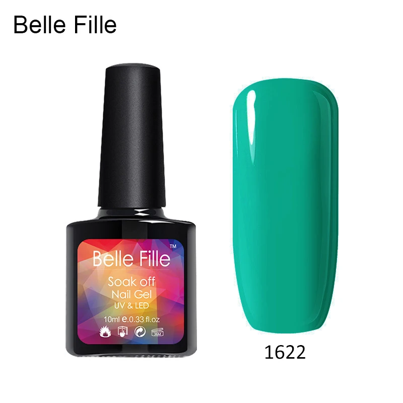 Belle FILLE темно-зеленая мята зеленый цвет УФ гель Лаки для ногтей 10 мл LED Гели лак