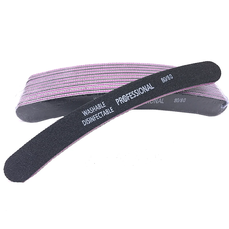 Пилка для ногтей 10 шт. пилки профессиональные акриловые 80/80 черные банановые