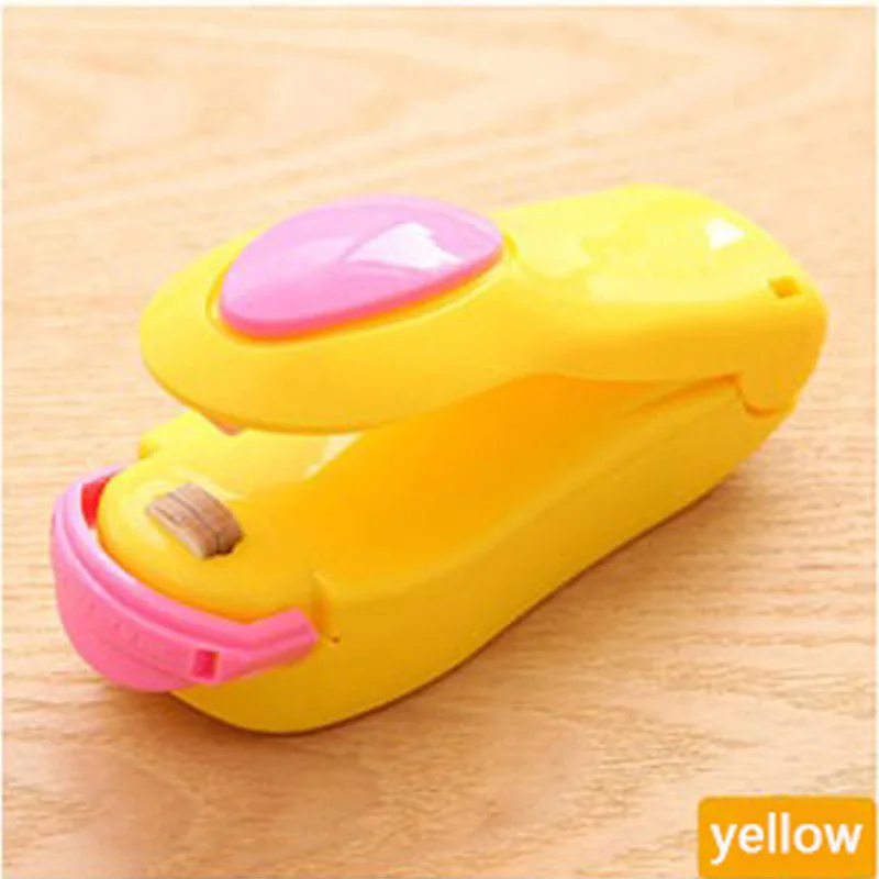 yellow Bag clip Микро-термоусадочная машина, зажим для вакуумной упаковки пищевых чипсов, арахисовая пластиковая упаковка, зажим для кухонных принадлежностей, цветной ручной - Цвет: yellow Bag clip