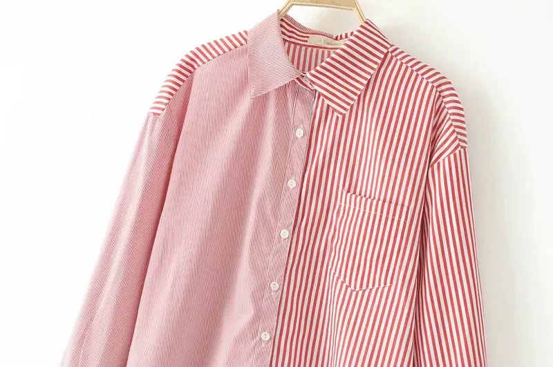 Полосатые Модные топы с длинными рукавами для женщин блузка Лето 2017 женская