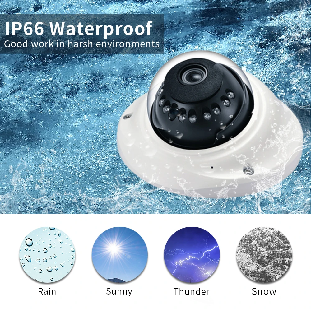 Pаспродажа Ip-камера Hamrolte H.265 SONY IMX307 Senor 1080P, антивандальная купольная камера, Аудиозапись, обнаружение движения, видеокамера ONVIF