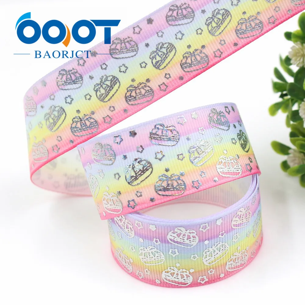 OOOT BAORJCT I-19326-749 10 ярдов 25 мм Лазерная Серебряная Милая мультяшная печатная лента из