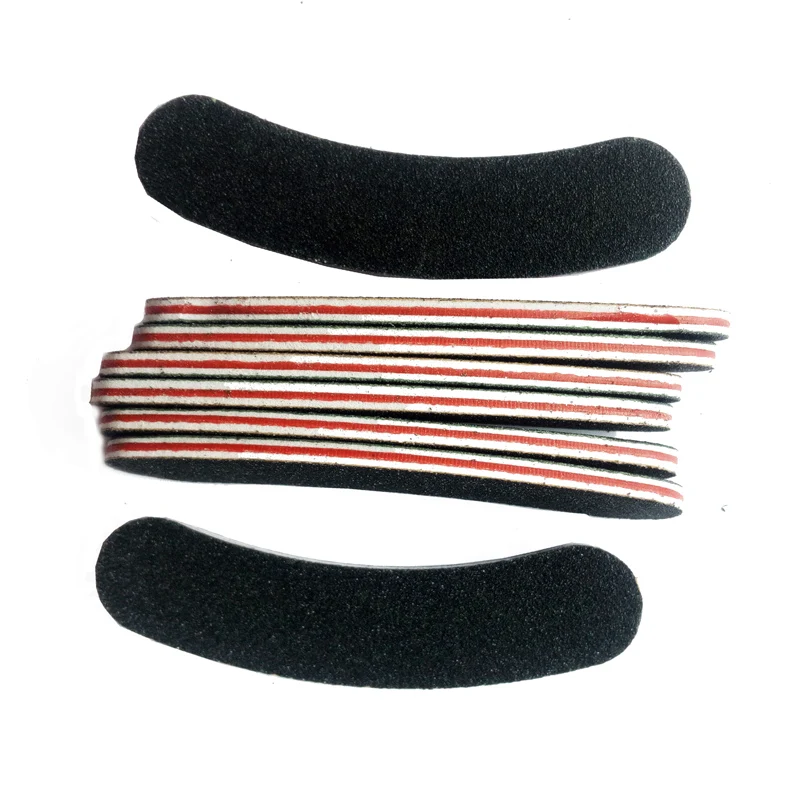 10 шт. профессиональные двухсторонние пилки для ногтей 88 мм черные изогнутые 180/240