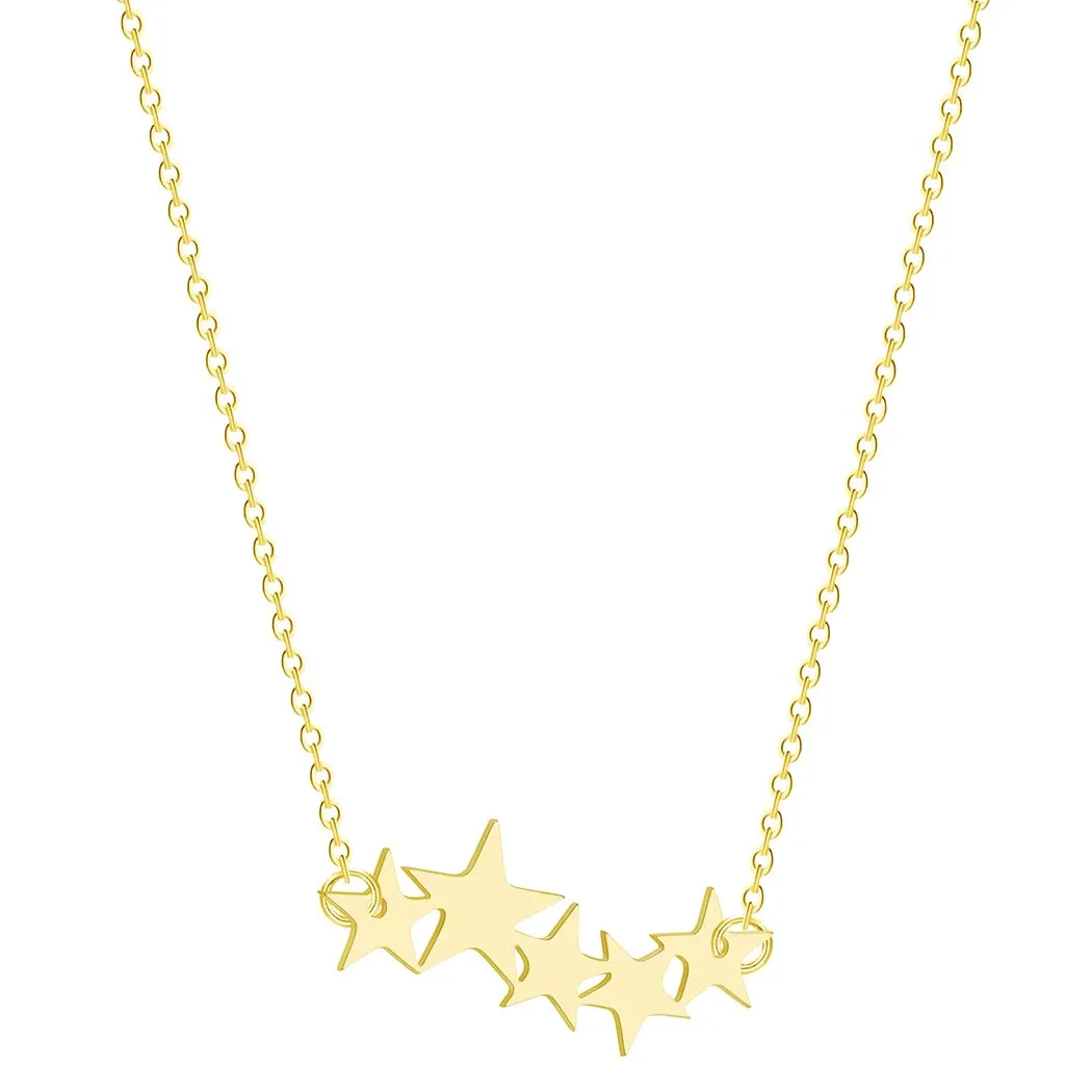 QIMING Bohemia Star Necklace For Women Baby Pentacle Pentagram Gold fashion Pendant Engagement Jewelry | Украшения и аксессуары
