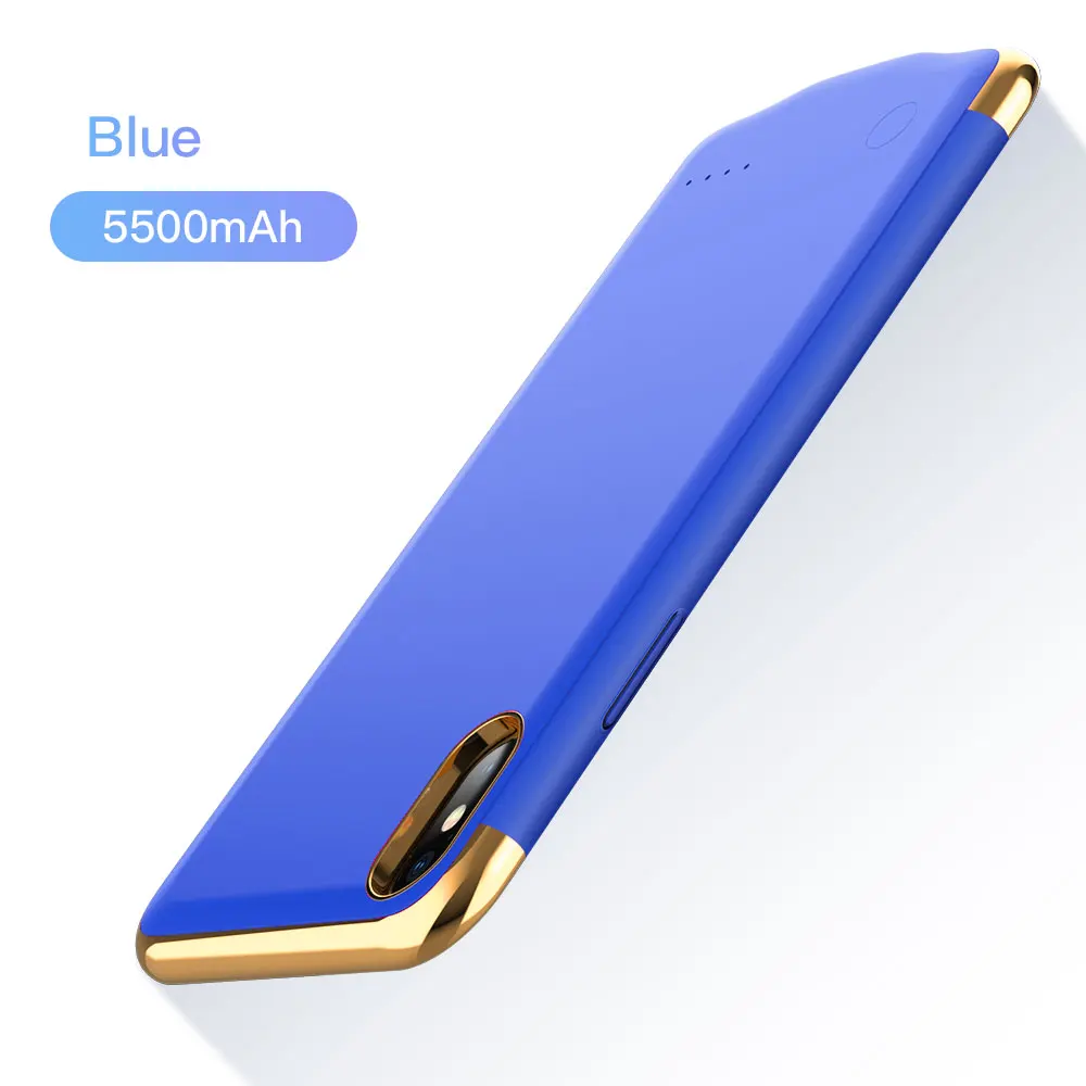 3в1 ультра тонкий чехол для зарядного устройства для iphone X Xs 6 6S 7 8 Plus power Bank чехол для аккумулятора чехол с металлическим покрытием