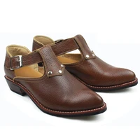 luxury handmade boot men west cowboy bootshorse botas cowhide genuine leather summer sandals boots bota masculina eu38 45