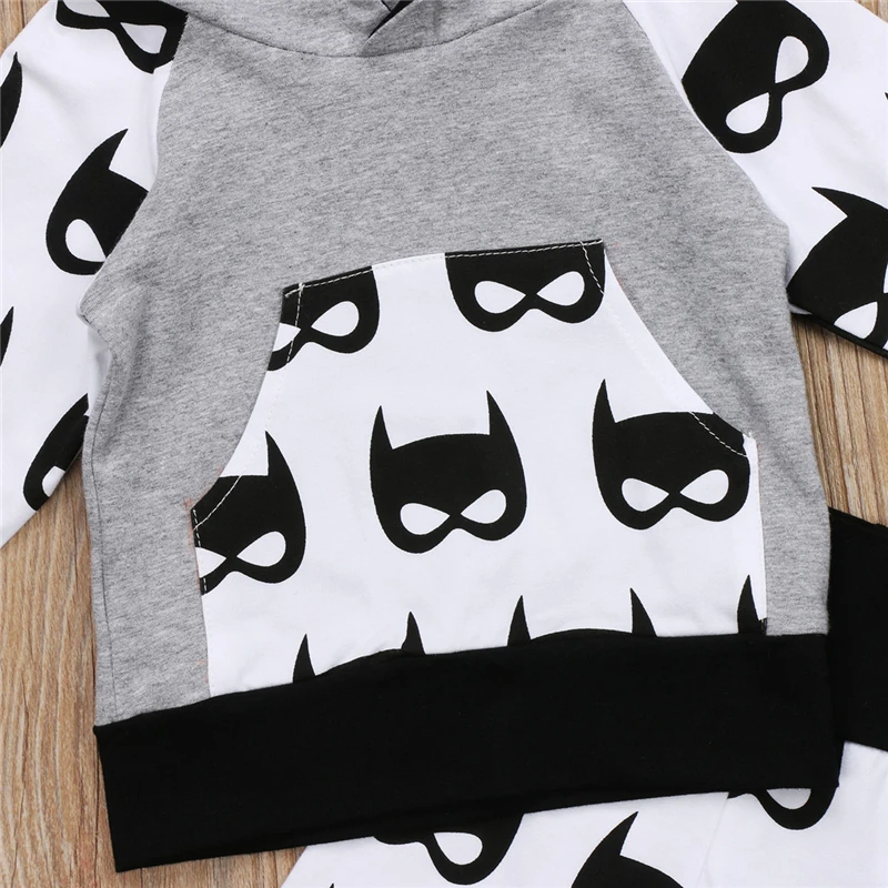 Baby Boy Batman Clothes Set Cotton Newborn Hooded Tops+Pants 2017 New Arrival Bebes Fall Outfits Kids Clothing 0-5T |