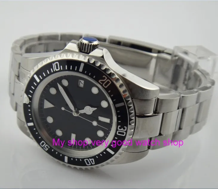 42 мм PARNIS черный ободок автоматическая подсветка фотомеханические часы 28SY|watches