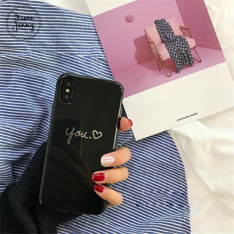 От Jenny для Apple iPhone X Пара &quotты и я&quot Love heart чехол телефона TPU Бесплатная доставка |