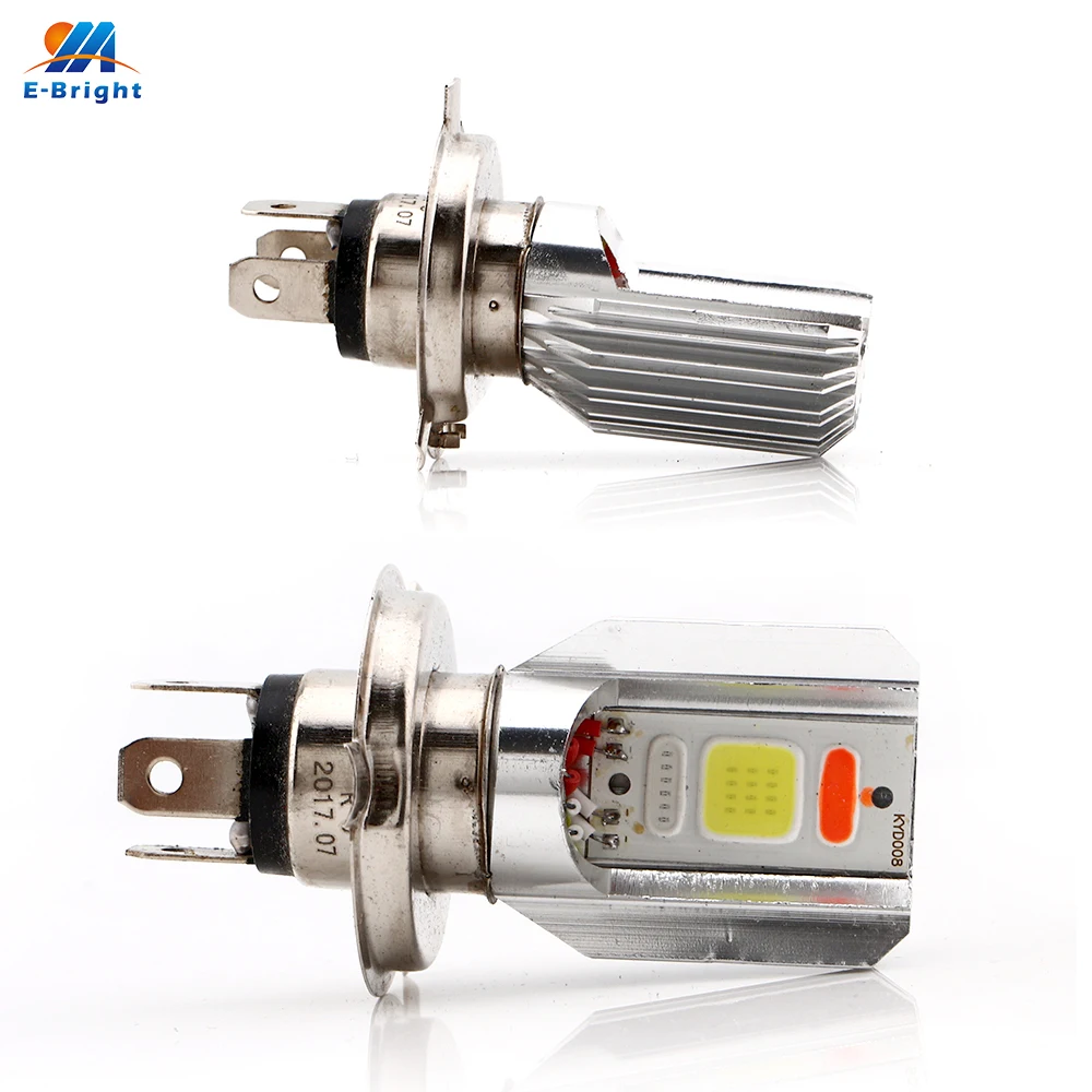 YM E Bright 2 шт. 9 80 в H4 фары для мотоцикла 12 Вт COB Светодиодный прожектор скутера 900LM