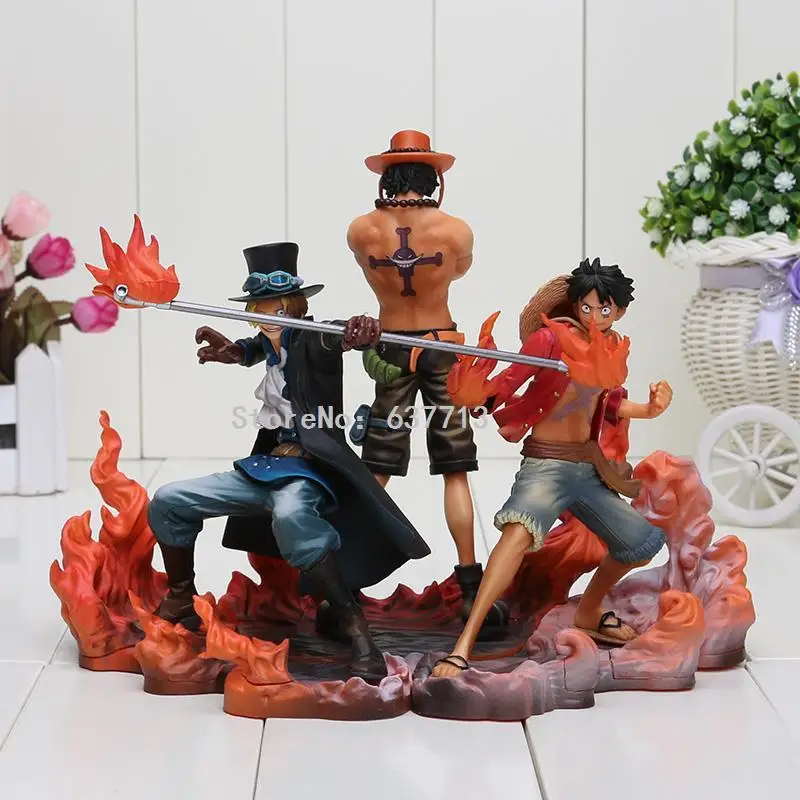 15-17 см 3 шт./компл. аниме Одна деталь DXF Луффи Ace сабо пвх фигурки модель игрушки