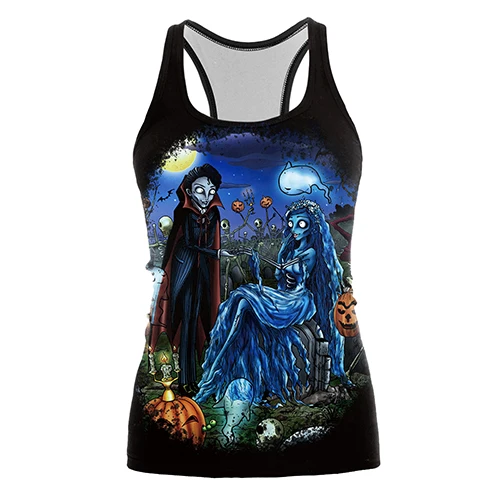 NADANBAO бренд Кошмар перед Рождеством майка для женщин Хэллоуин Blusa сексуальный принт для женщин Jack Skellington топы обрезанные - Цвет: WDBS1012