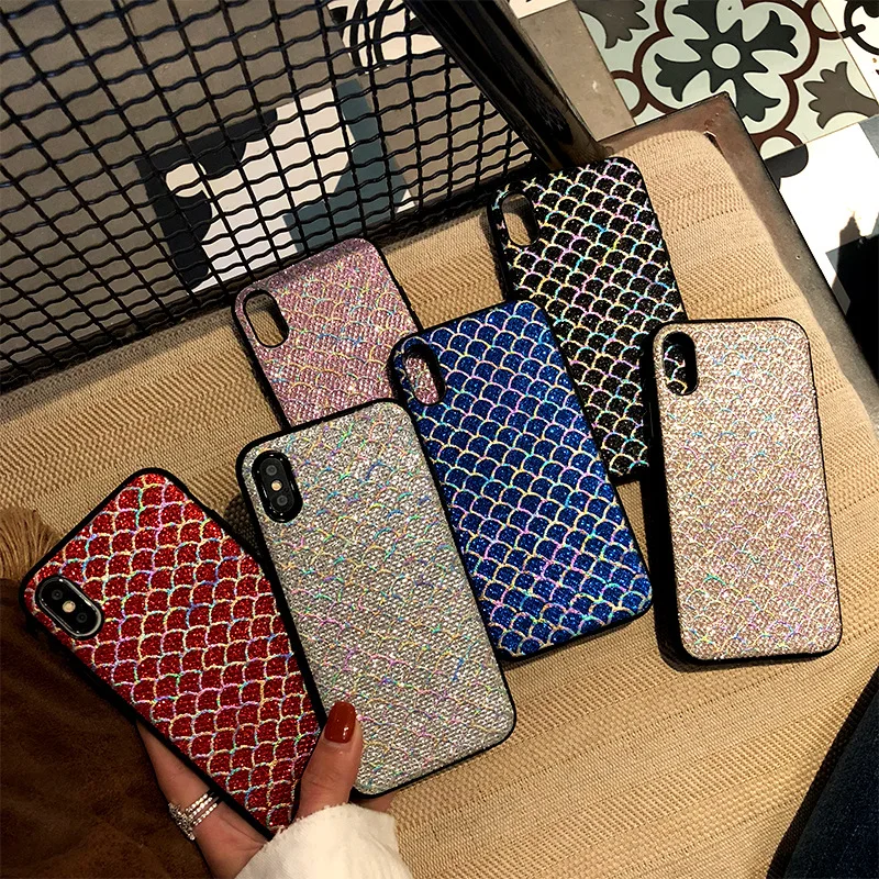 FIRE Phone Case for iPhone 6 6S Silicon Bling Glitter Crystal Sequins Soft TPU Cover Fundas 5 5S 7 8 Plus X |