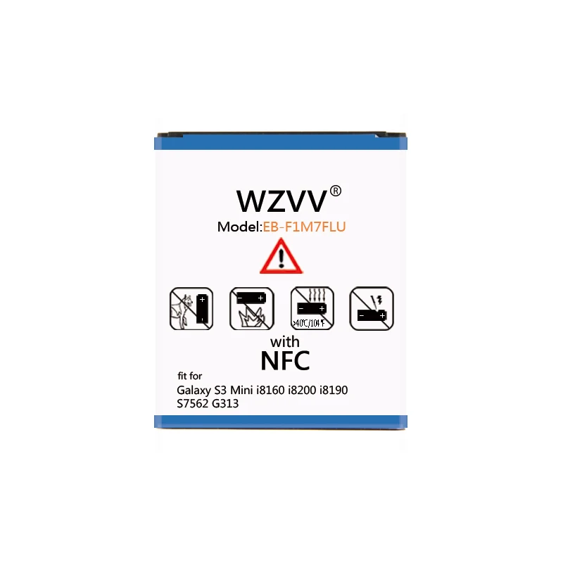 Wvzz 2300 мАч батарея EB-F1M7FLU для samsung Galaxy S3 Mini i8160 i8200 i8190 S7562 G313 Аутентичные батареи NFC |