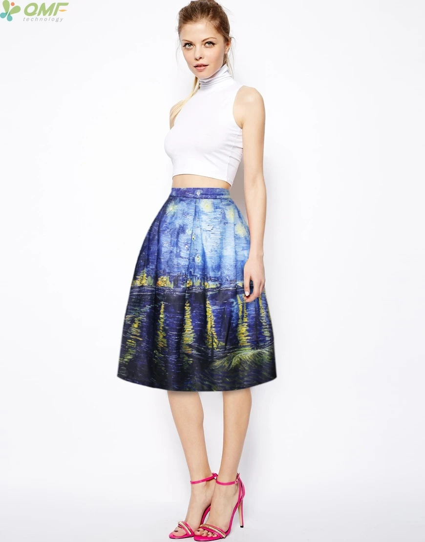 Звездная ночь интерактивный анимационный принт женские длинные юбки новинка