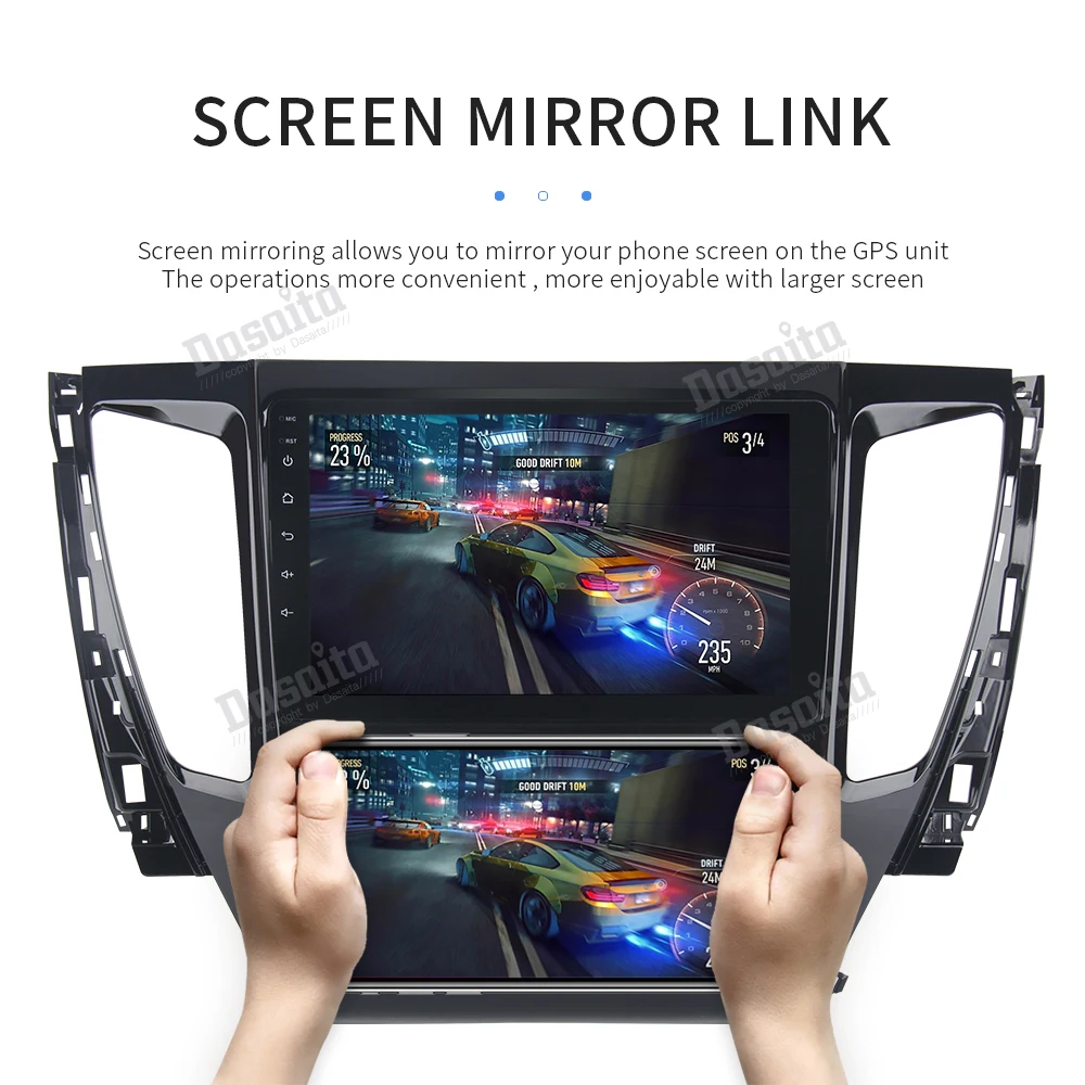 Dasaita " Android 9,0 Автомобильный gps радио плеер для Mitsubishi Pajero Sport с восьмиядерным процессором 4 Гб+ 32 ГБ авто стерео Мультимедиа