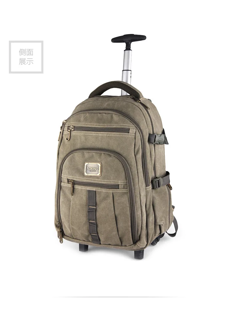 Army Green 22 Inch Мужская сумка для багажа на колесиках, Холщовая Сумка на колесиках, сумка для багажа, рюкзак на колесиках для мужчин, сумка для багажа, чемодан - Цвет: Army Green 22 Inch